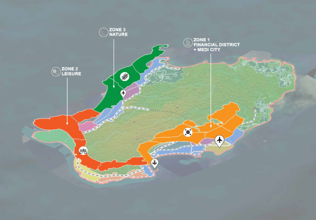 Little Andaman plan indicating 3 zones
