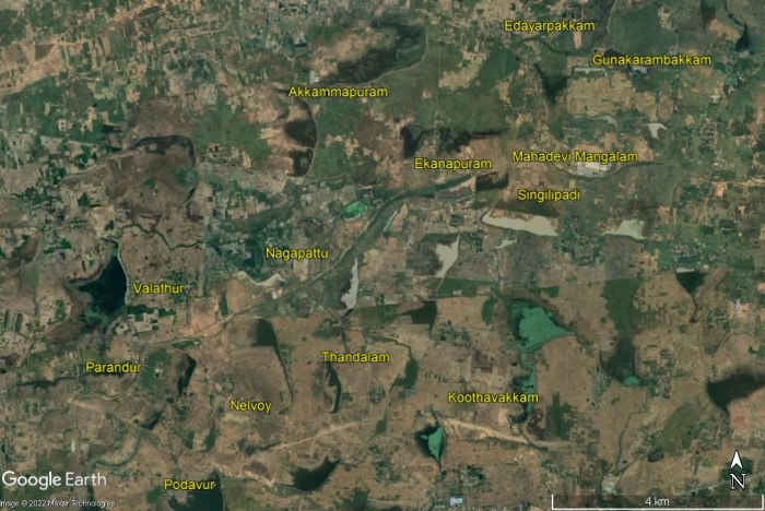 Villages the may be impacted by land acquisition for airport in Parandur