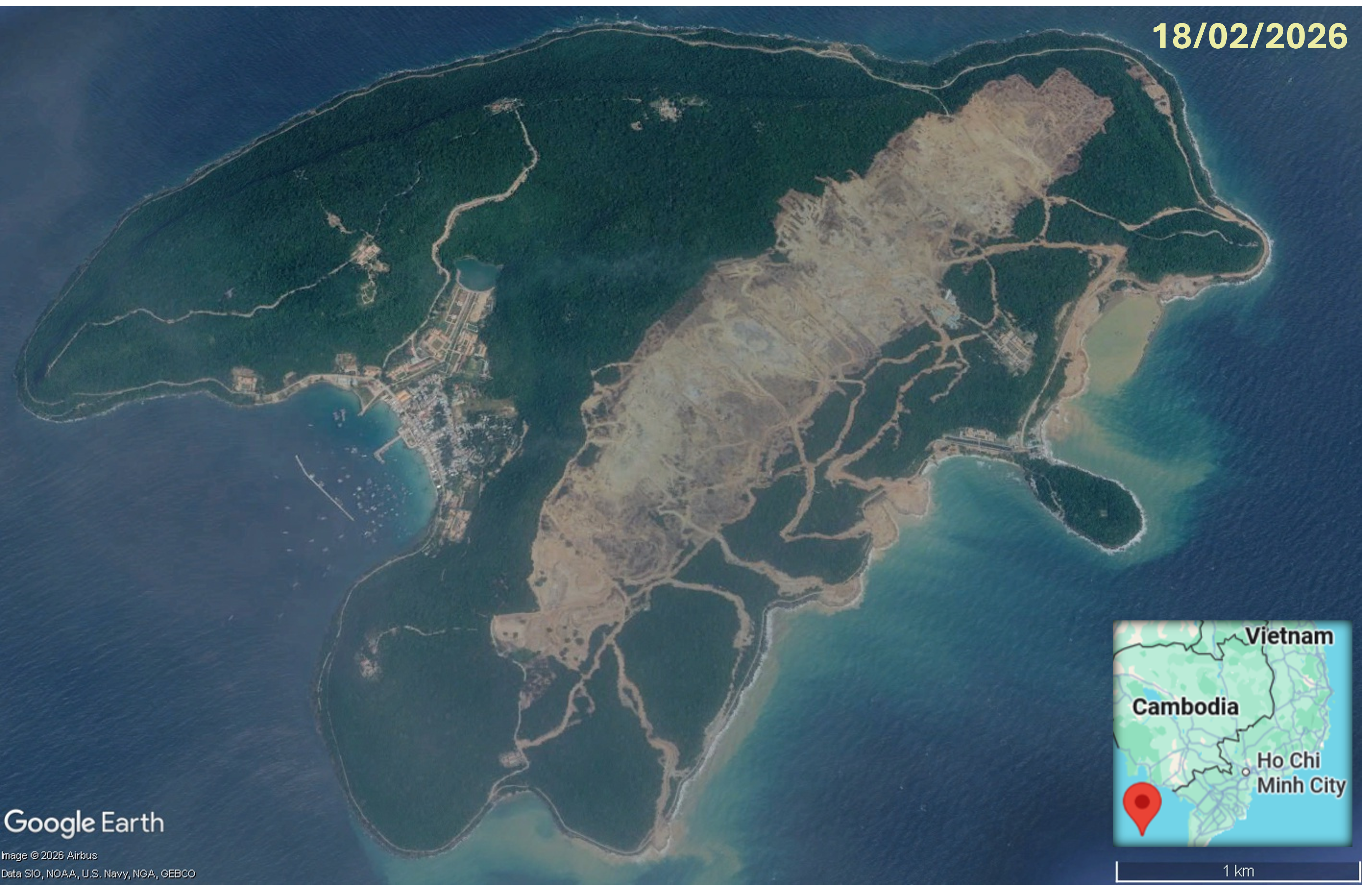 Tho Chu Island, aerial imagery 18th Feb 2026